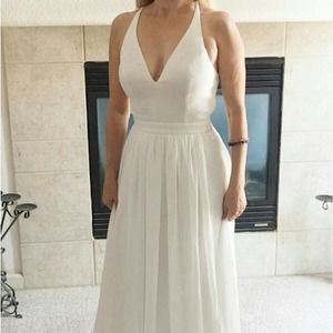 New Lulu's Love Spell White Lace Maxi Dress